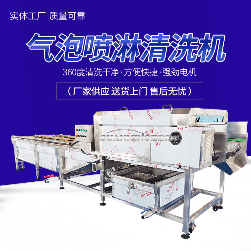 新款高压喷淋清洗机 红薯清洗吹干流水线 大型芹菜清洗机