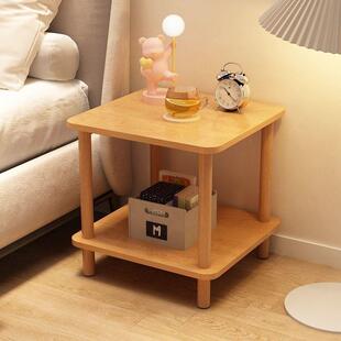 简易床头柜子家用卧室小型置物架实木床边柜替代品现代简约小边几