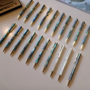 贝壳笔鲍鱼贝 白蝶彩贝黑贝螺钿镶嵌笔 迎新立体贝雕中性笔宝珠笔