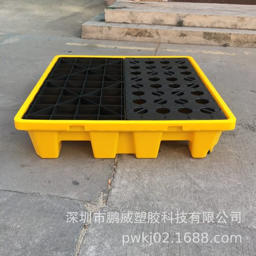 包邮珠三角四桶防滑塑胶垫板防渗漏托盘36KG泄漏卡板栈板叉车运输