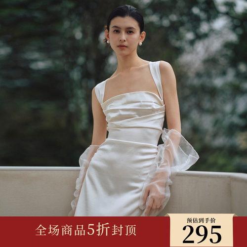 新娘订婚晨袍敬酒服缎面连衣裙