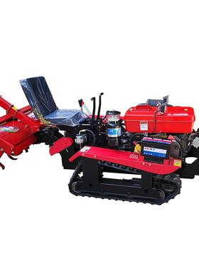 履带耕机式水旱两用多功能坐式回一填DRJ旋开沟体乘机微耕田园地