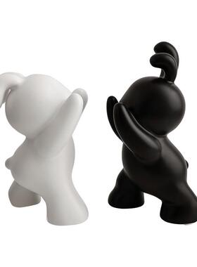 伴DCY推推兔书视柜床头柜柜书桌书档陶电瓷装饰品摆件手礼品