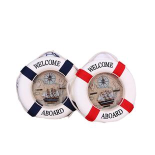 救生圈装饰品m壁挂中海风格件公35地c游泳圈LB35布艺办室客厅墙上