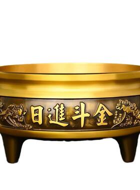 纯黄铜香炉摆件三足香炉宣德炉家用室内供香上香线香插香炉香薰炉