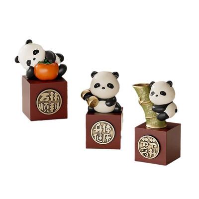 中玄CRCH0109关电视酒柜装饰品猫新式摆件现代奢节熊节高升熊猫三