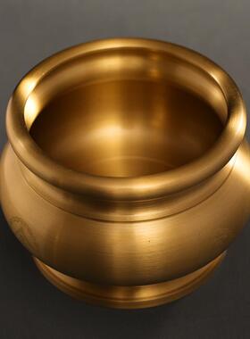 全铜圆唇香香炉佛供堂供薰佛奉财神吉祥香炉室内家摆用HJV焚香黄