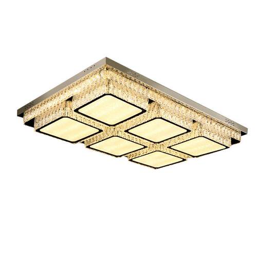 2019新款客厅灯长方形水晶灯led吸顶灯简约现家用大气灯具套餐