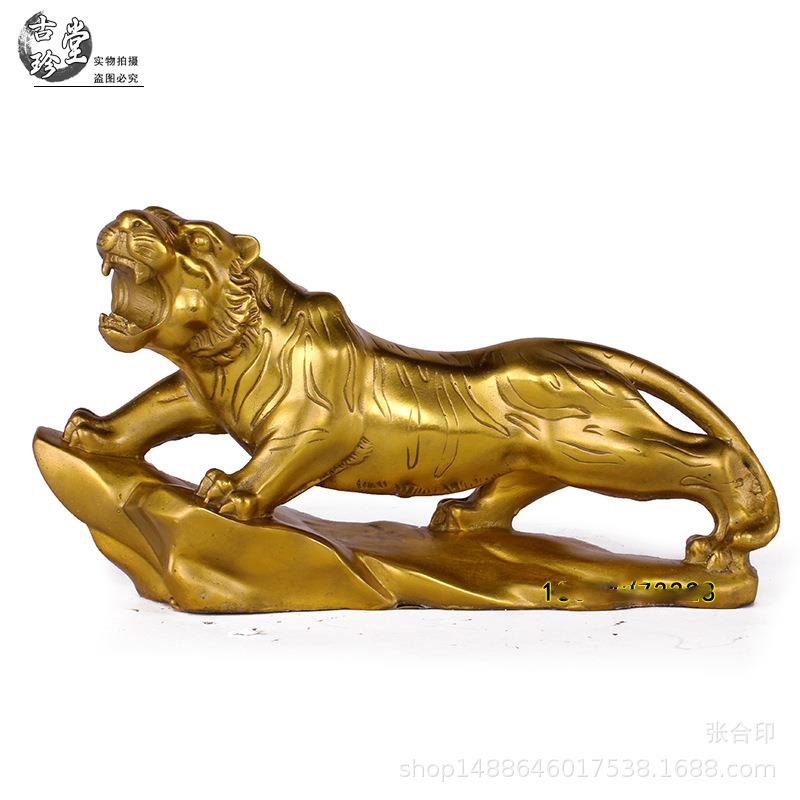 纯铜老虎摆件大小号财源虎十二生肖虎铜上山虎工艺品商务礼品