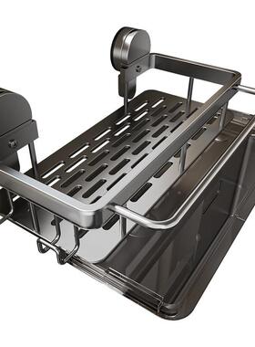 厨抹Xp124MbS布架壁吸盘房式多能水槽沥水架置物架洗碗布功免打孔