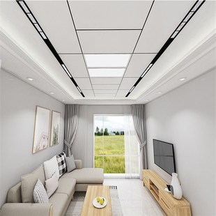 集成吊顶铝扣板450x900客厅厨房卫生间走廊加格栅等同蜂窝板效果