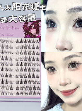 假睫毛新款太阳花懒人自然仿真分段新手芭比超软可爱睫毛书大容量