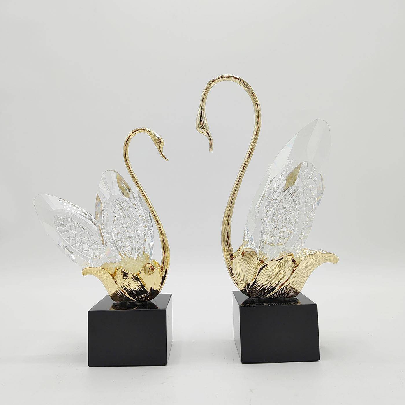 美豹创意大理石金属摆件设计师样板间桌面玄关电视柜软装家居饰品