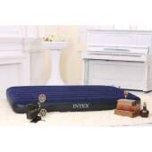 INTEX双人午睡气垫床单人充气床垫植绒蓝色条纹充气床加厚