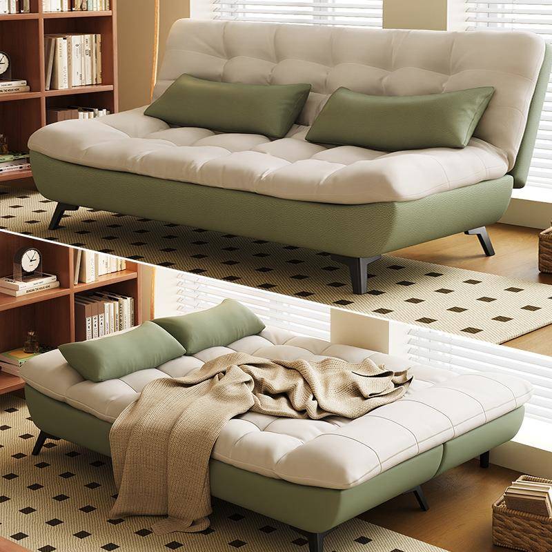 J^奶油风小户型懒人云朵沙发客厅2025新款出租房折叠两用双人沙