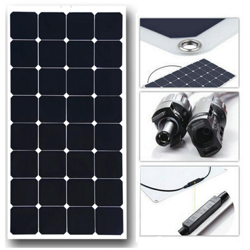 包邮sunpower110W柔性太阳能电池板可弯曲太阳能板