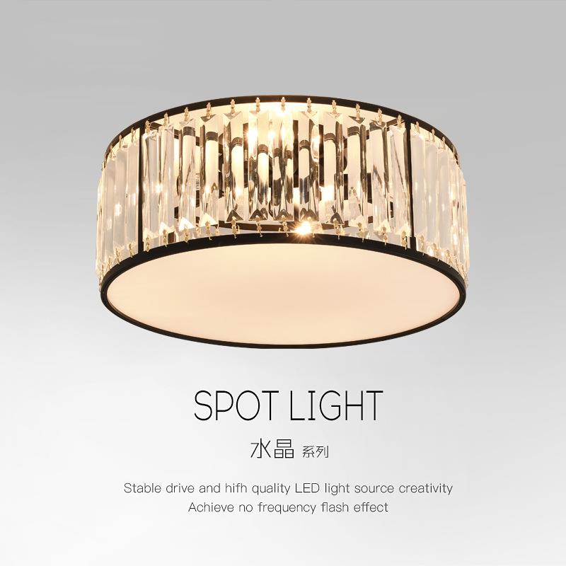 现代轻奢吸顶灯主卧室水晶灯简约大气房间温馨圆形灯具2022年新款