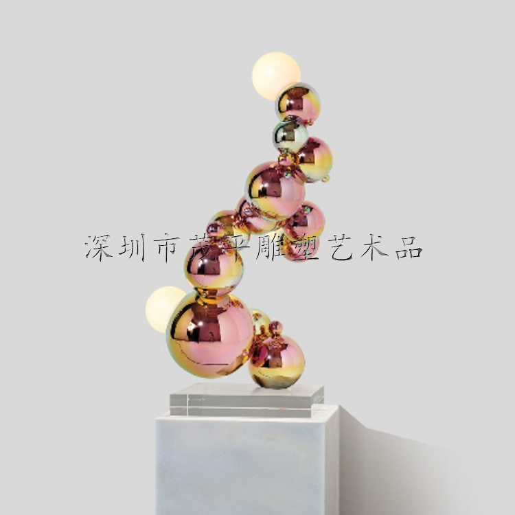 现代简约轻奢不锈钢雕塑电镀摆件客厅玄关装饰摆件办公室艺术摆件