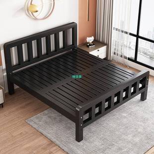 家用铁艺床双人床1.5米单人床加厚加固1.8米出租房屋用不锈钢架床