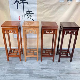 实木花架客厅中式 家用单个多层榆木花架子室内绿萝花几 落地式