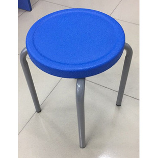 简约学生圆凳加厚家用无靠背开会凳子餐椅铁腿四脚凳可叠放塑料凳
