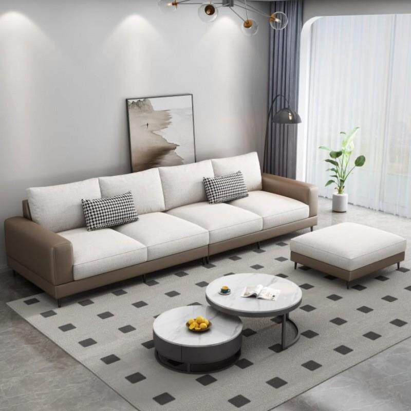 棉麻布艺沙发可拆洗客厅简约现代意式沙发大小户型猫爪皮直排沙发