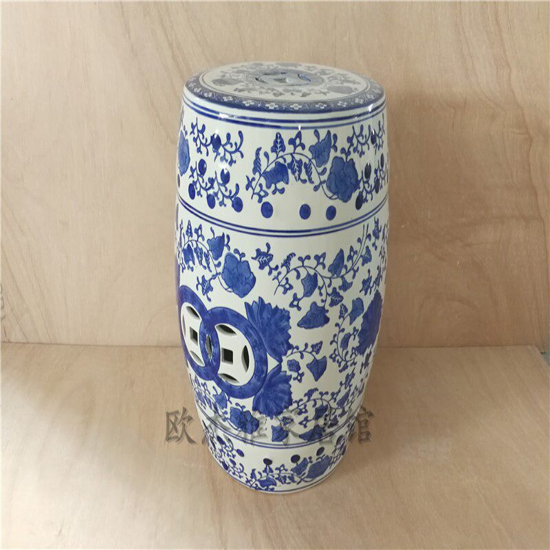 瓷凳 手绘仿古青花瓷座凳 凉凳鼓凳家居客厅卧室阳台别墅庭院摆