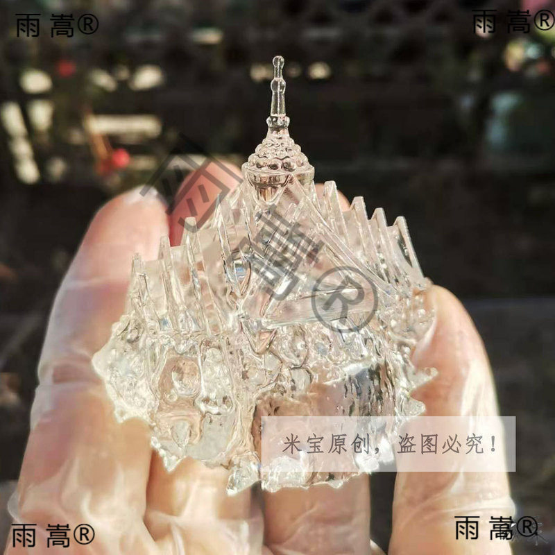 寄居蟹宠物用品替换壳彩色透明水晶海螺草莓短腕3D打印壳树脂玻璃
