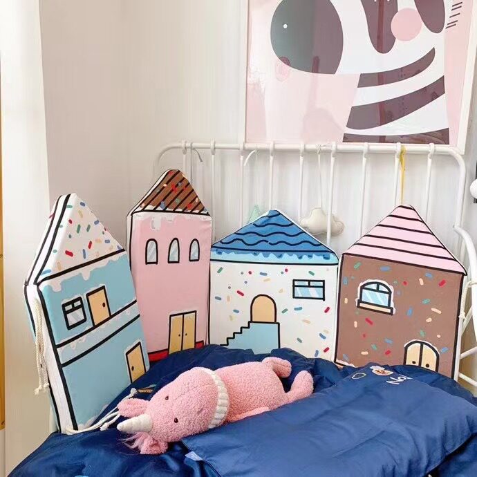 ins北欧造型小房子床围 新生儿婴幼儿童床隔板床围异形可拆卸