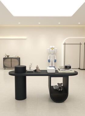 2026服装店展示桌花店黑色流水台展示台鞋包饰品陈列道具靠墙展示