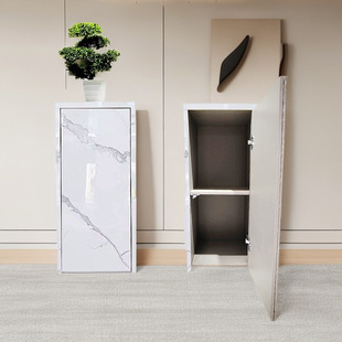 简约现代岩板花架柜子客厅玄关落地式摆件展示台置物架底座立柱