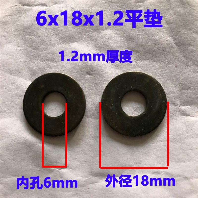 速发电动车平垫垫片防锈螺丝军绿白色6mm8mm10mmM6x18x1.2M8x22x1