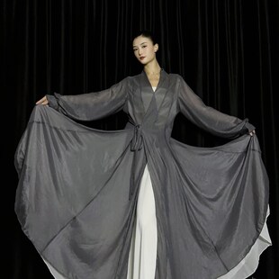 速发WYZ盖灰雾霾开银闪闪大摆纱衣古风爵士民族风舞蹈服清冷感盖
