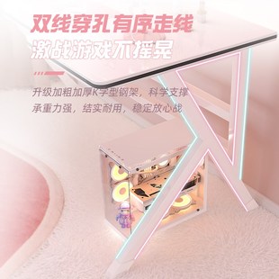 电竞桌白色学习书桌小型台式 速发桌子卧室生家用直播桌椅套装 电脑
