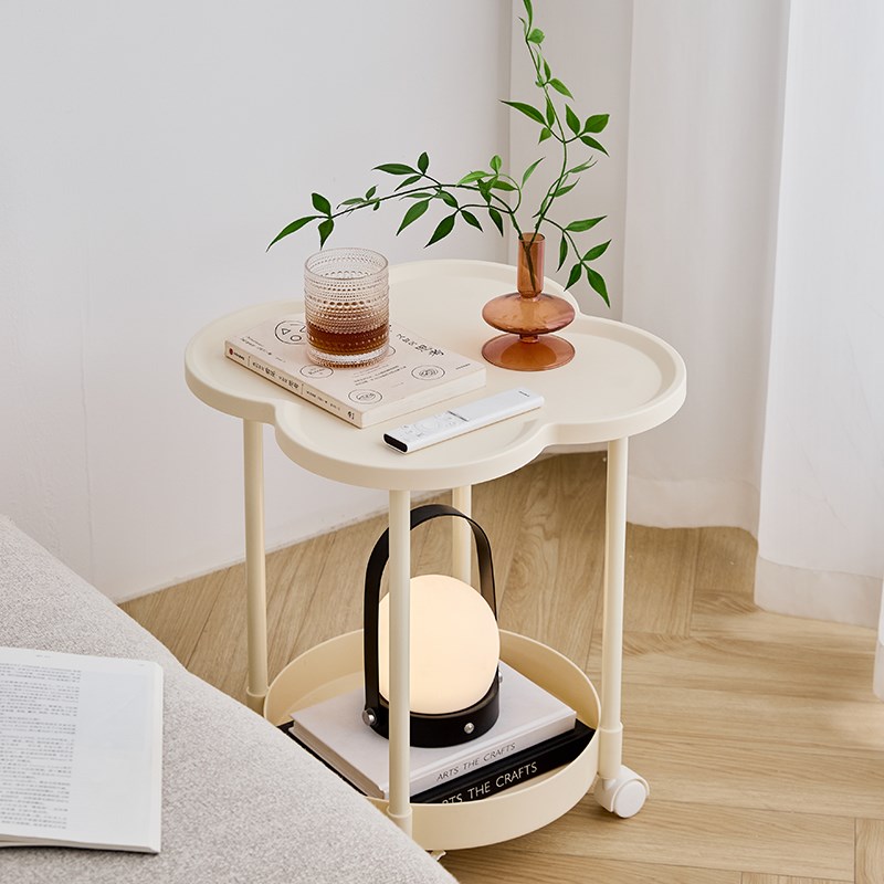 家用可移动沙发边几创意客厅小推车小茶几侧边柜置物架餐厅零食台