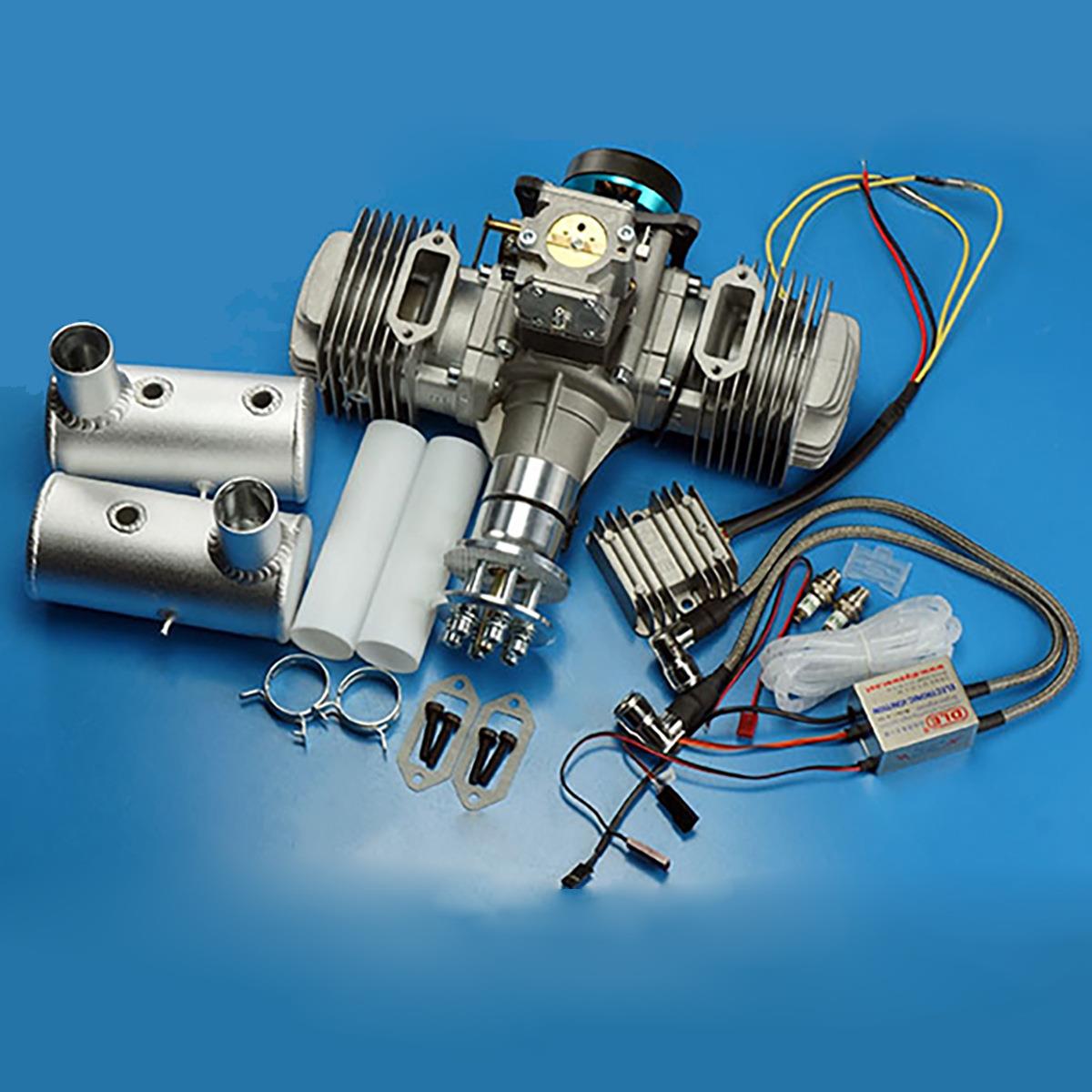 DLE170汽油双缸两冲程带发电系统 80W170CC排量 航模无人机发动机