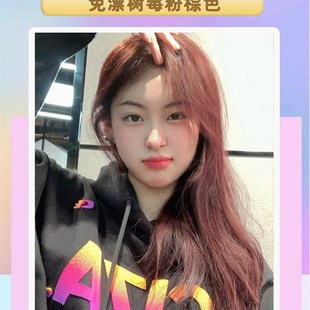 树莓粉棕色染发剂膏自己在家染免漂红色天然泡泡沫植物无刺激女纯