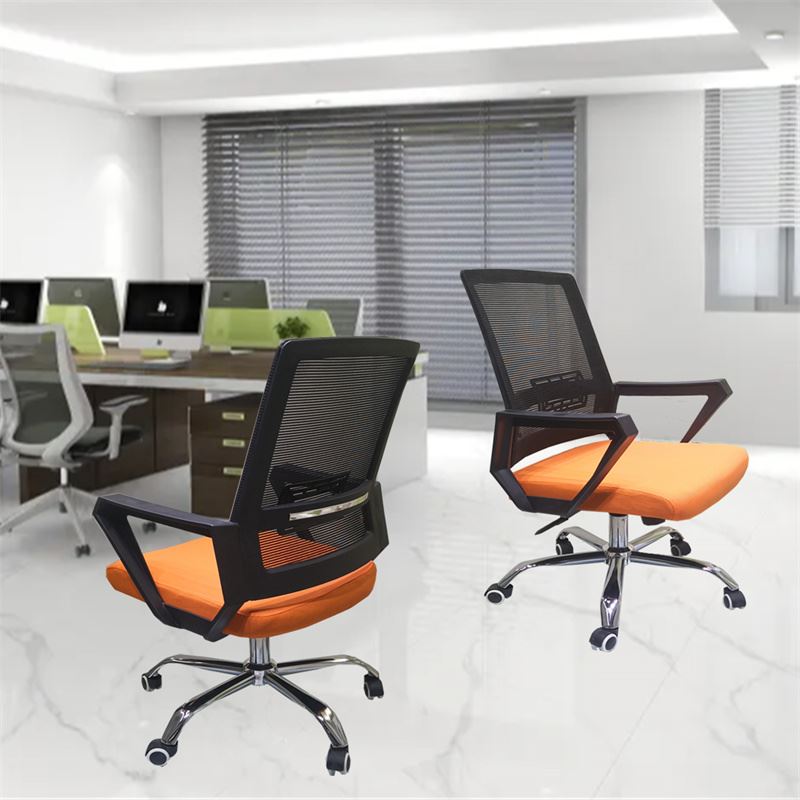 新款职员电脑椅人体工学转椅座椅舒适久坐办公椅会议室网布带逍遥
