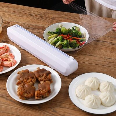 Plastic Wrap Organizer Cling Film Cutter Suction Cup Cling