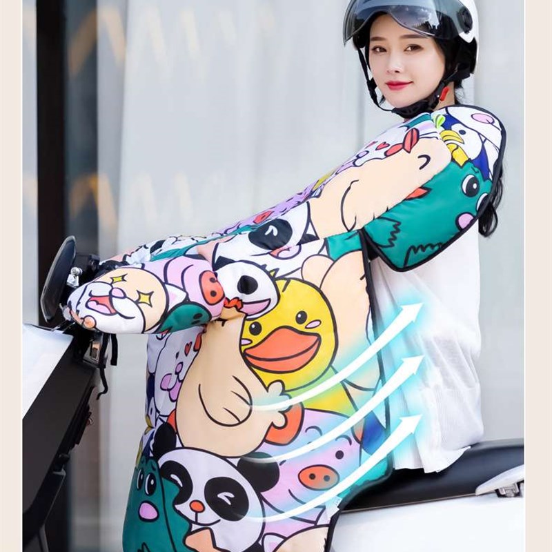 电动车电瓶车挡风被冬季加绒加厚加大冬款机车挡风罩防水防寒罩