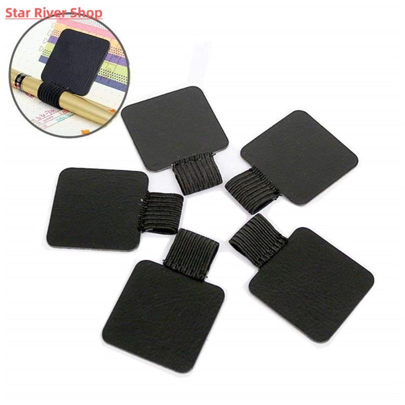 2PCS Pen Holder Self Adhesive PU Leather Pencil Holder Elast