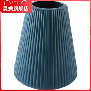 塑料花瓶摆件仿陶瓷客厅假花插花器防摔落地装饰干花大号花瓶北欧