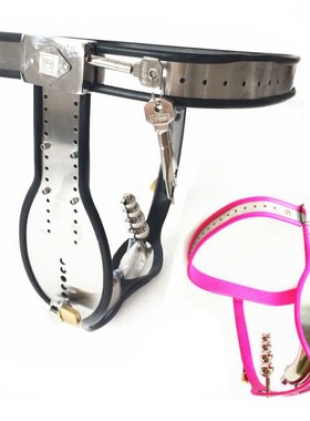 New Stainless Steel Male Chastity Belt Removable Anal Plug C