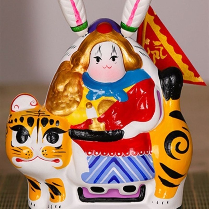 新品森嵐?jié)嵵星锕?jié)兔爺老北京兔兒爺吉兔坊泥塑手工捏制小兔爺擺件