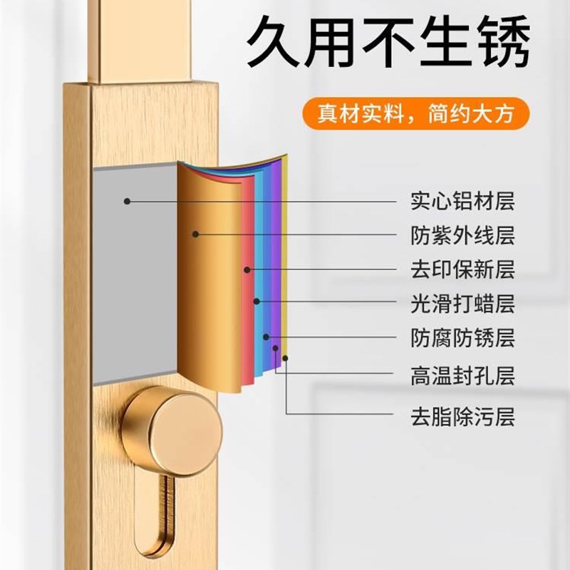 涂涂虎铝合金插销门栓门销防盗大门锁免打孔化妆室门闩铁门木门卡