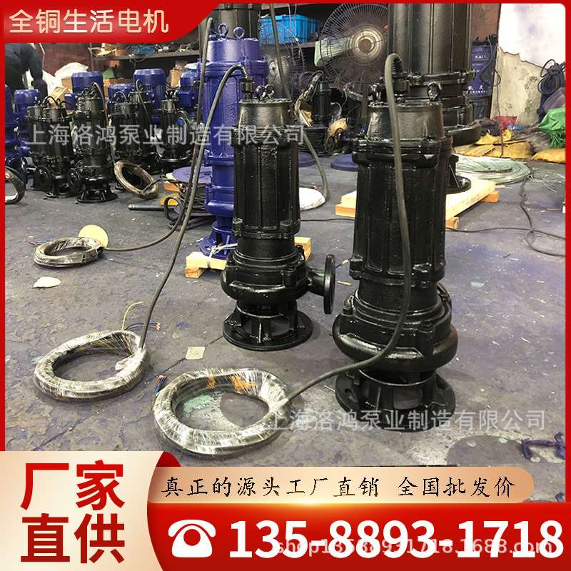 厂WQ潜水式排污泵污水泵YW液下排污泵不锈钢耐腐蚀地下室污水提升