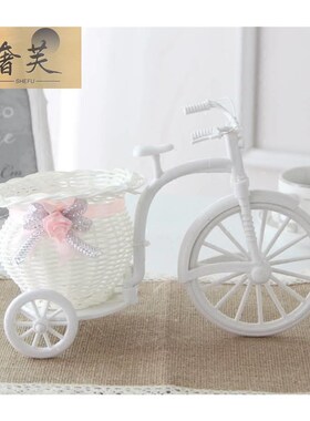 钢琴上摆的花花车套装饰品小摆件塑料干花束室内客茶几厅摆设假花