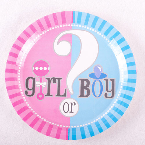 好货Gender revealing party tableware set newborn party decor