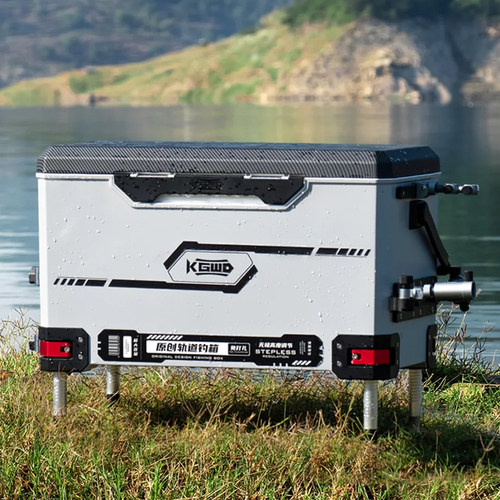 空钩悟道加厚40L大容量全套配件多功能超轻升降腿可坐台钓钓鱼箱