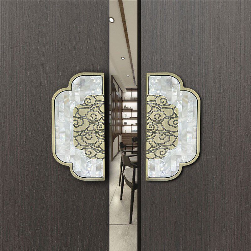 极速实心铝板贝壳拉手贝壳马赛克大门衣柜门把手拉门酒店饭厅